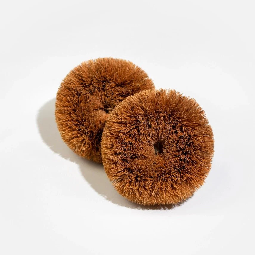 6x Round Natural Coconut Fibre Scourers for Everyday Cleaning - Image 3