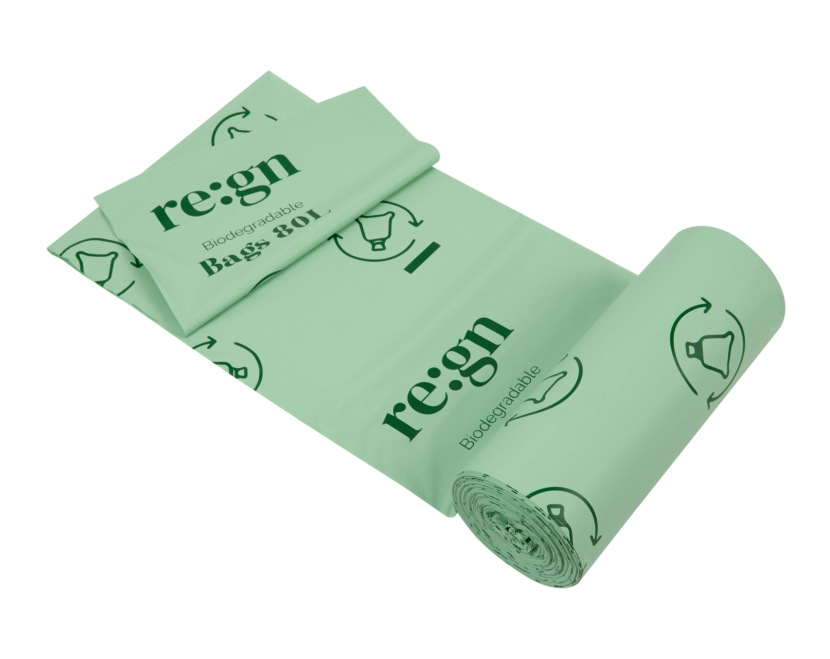 80L Biodegradable Eco Friendly Bin Bags, Eco Waste Disposal - 5 Rolls - Image 3
