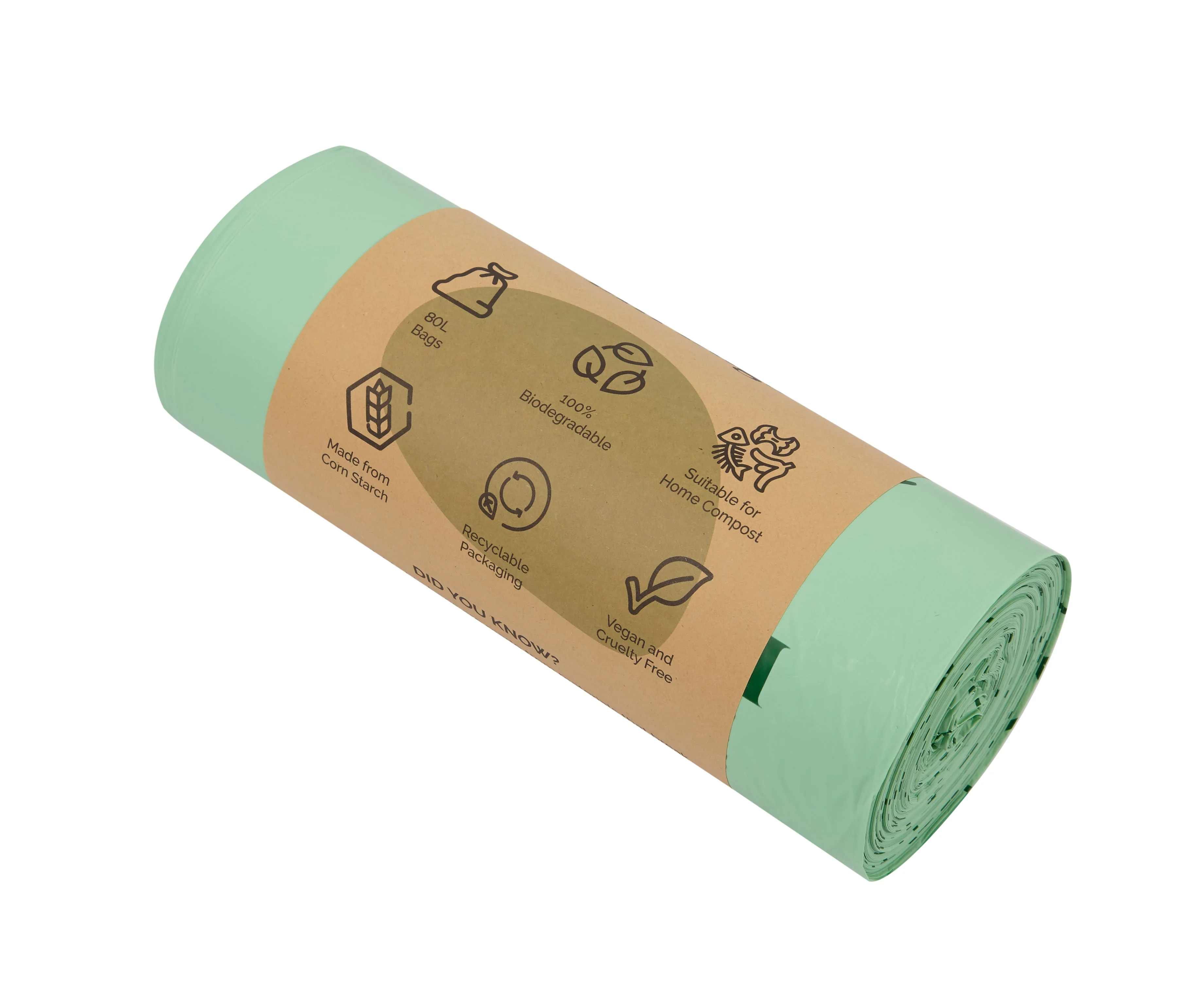 80L Biodegradable Eco Friendly Bin Bags, Eco Waste Disposal - 5 Rolls - Image 6