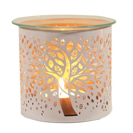 Aroma White Tree of Life Metal Jar Sleeve & Wax Melt Warmer - Image 2