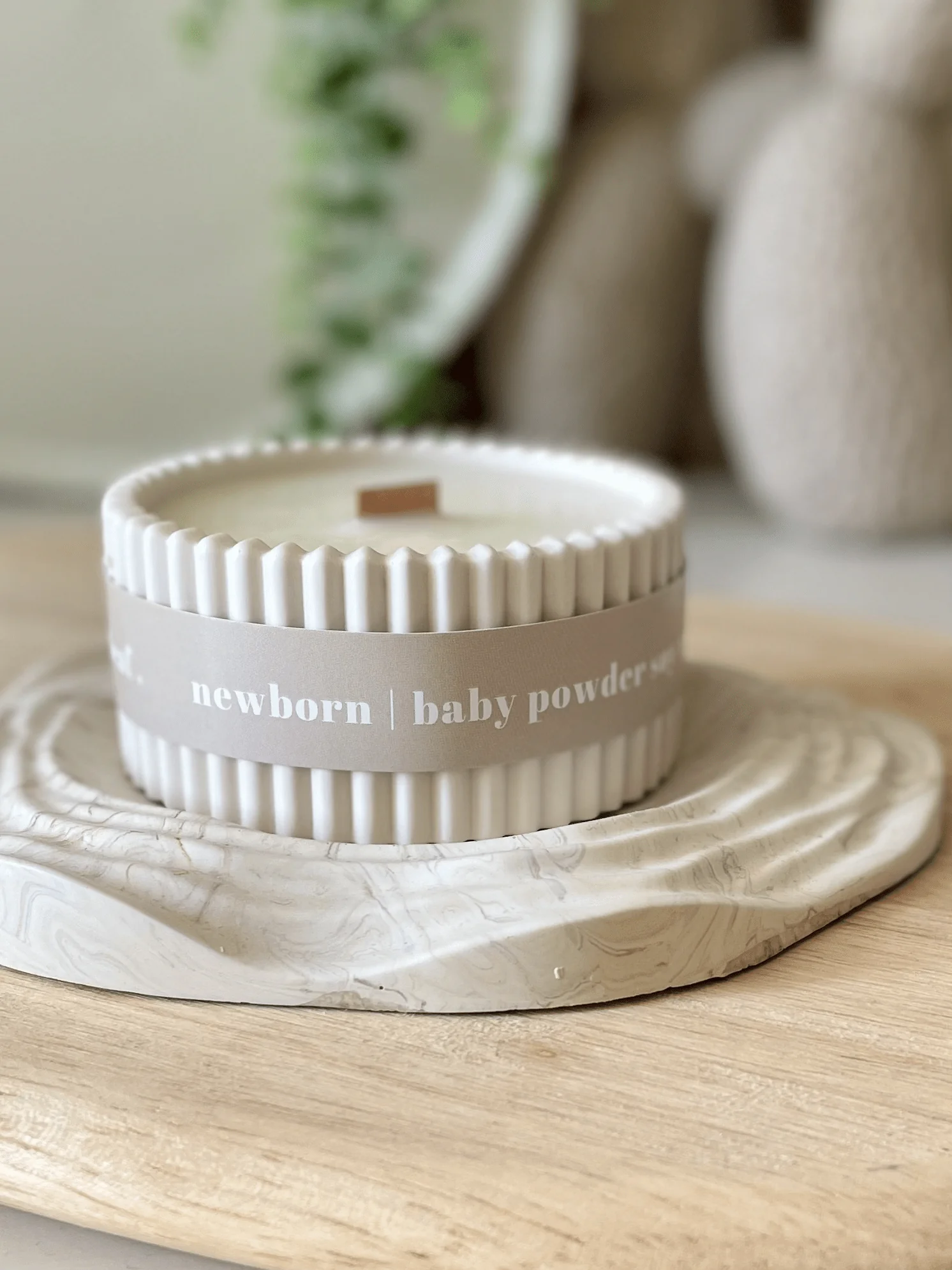 Baby Powder Stoneware Soy Candle – Scandi Minimalist Home Candle - Image 2