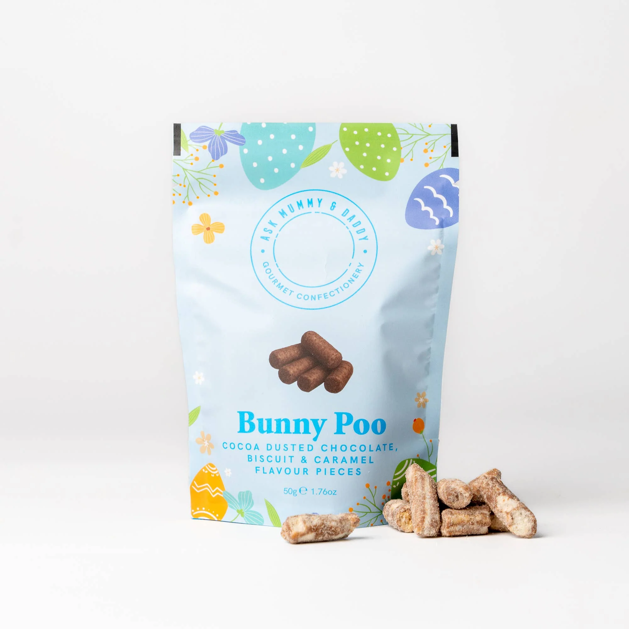 Ask Mummy & Daddy Bunny Poo Pouch – Salted Caramel Chocolate Nibbles