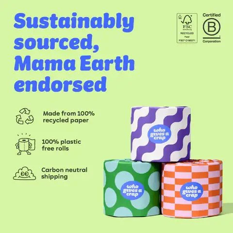 Recycled Toilet Roll 12 Pack – 270 Sheets, Plastic Free, FSC Certified - Image 2