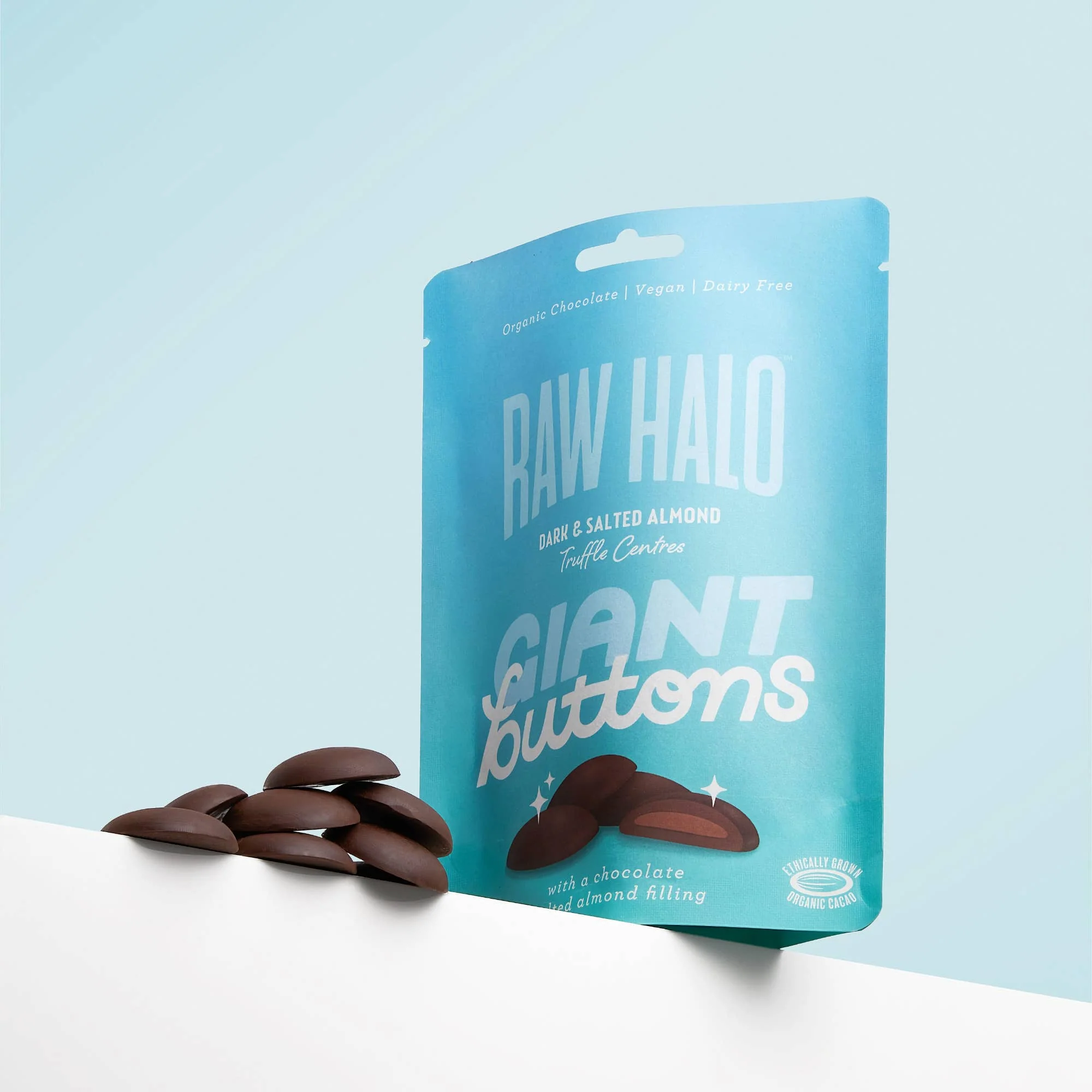 Organic Vegan Salted Almond Truffle Chocolate Buttons 90g - Image 7