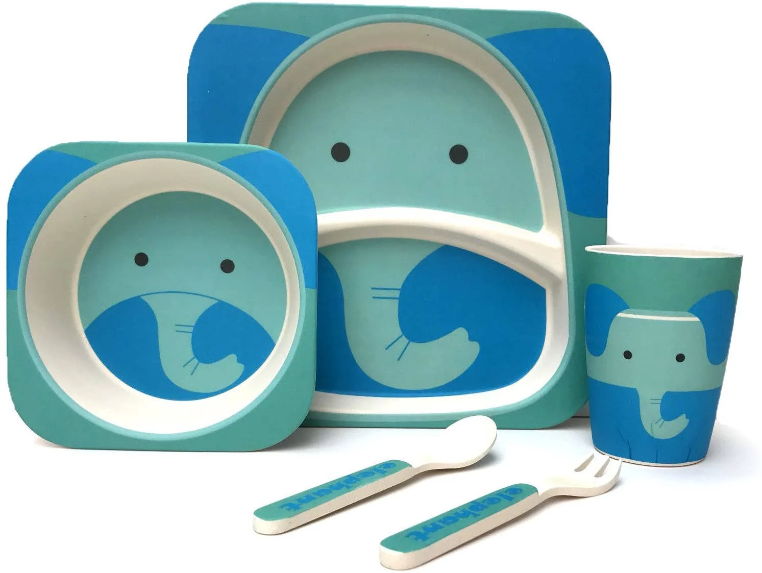 Giraffe Bamboo Kids Dinner Set - 5 Piece - Image 8