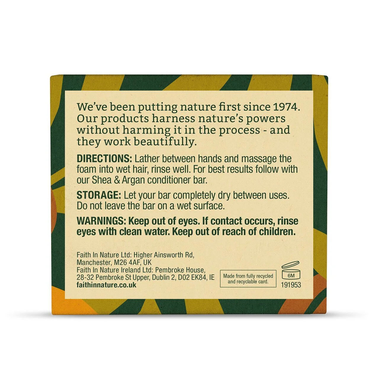 Faith In Nature Shea & Argan Shampoo Bar – 85g - Image 2