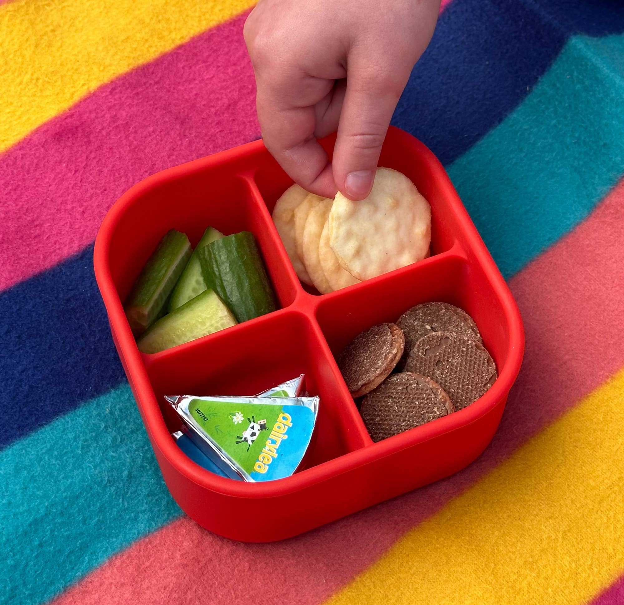 Pick Plates Pick Box Snack Silicone Snack Box – 4 Compartment 500ml - Image 3