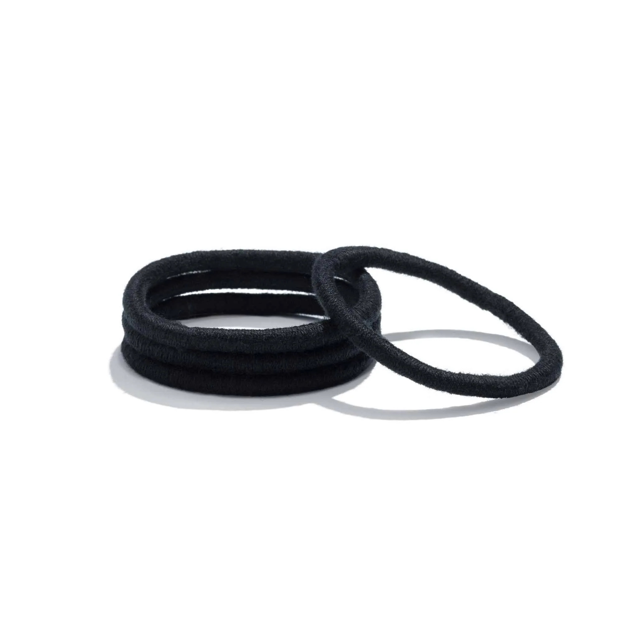 Plastic-Free Round Hair Ties for Medium to Thick Hair – Black - Image 4