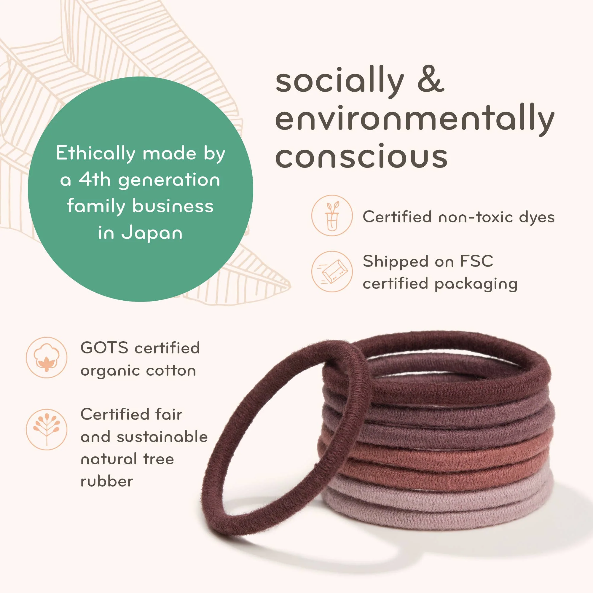 Plastic-Free Round Hair Ties for Medium to Thick Hair – Black - Image 6