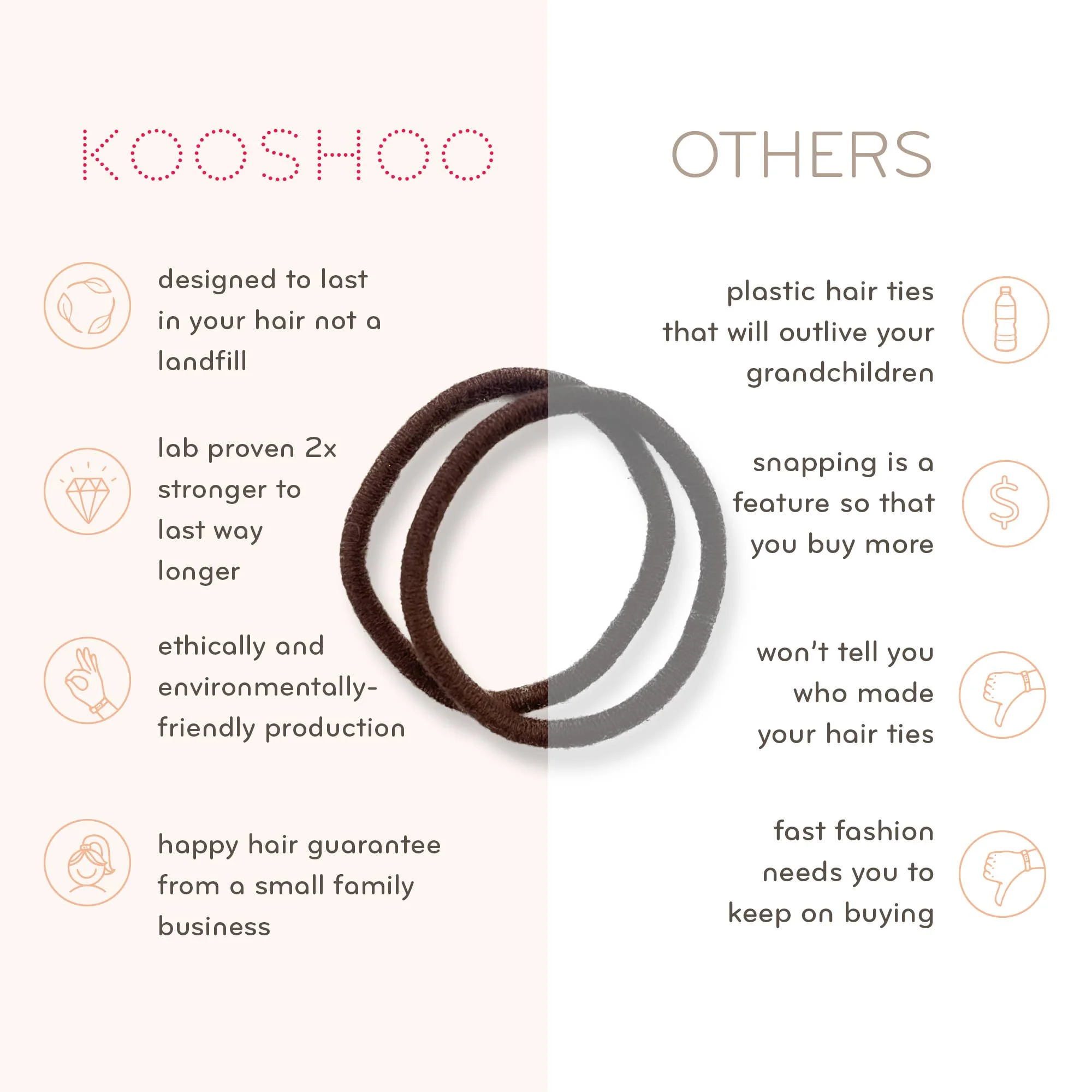 Plastic-Free Round Hair Ties for Medium to Thick Hair – Black - Image 7