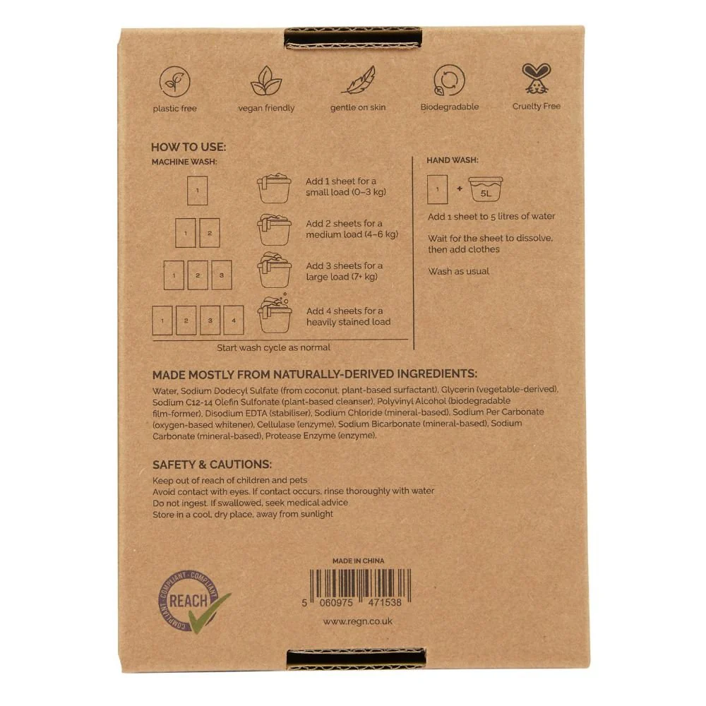 Re:gn Bio Laundry Detergent Sheets – Enzyme-Powered Stain Removing Formula | 576 Sheets | 1 Year Supply - Image 6