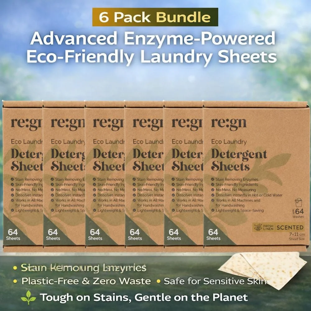 Re:gn Bio Laundry Detergent Sheets – Enzyme-Powered Stain Removing Formula | 384 Sheets