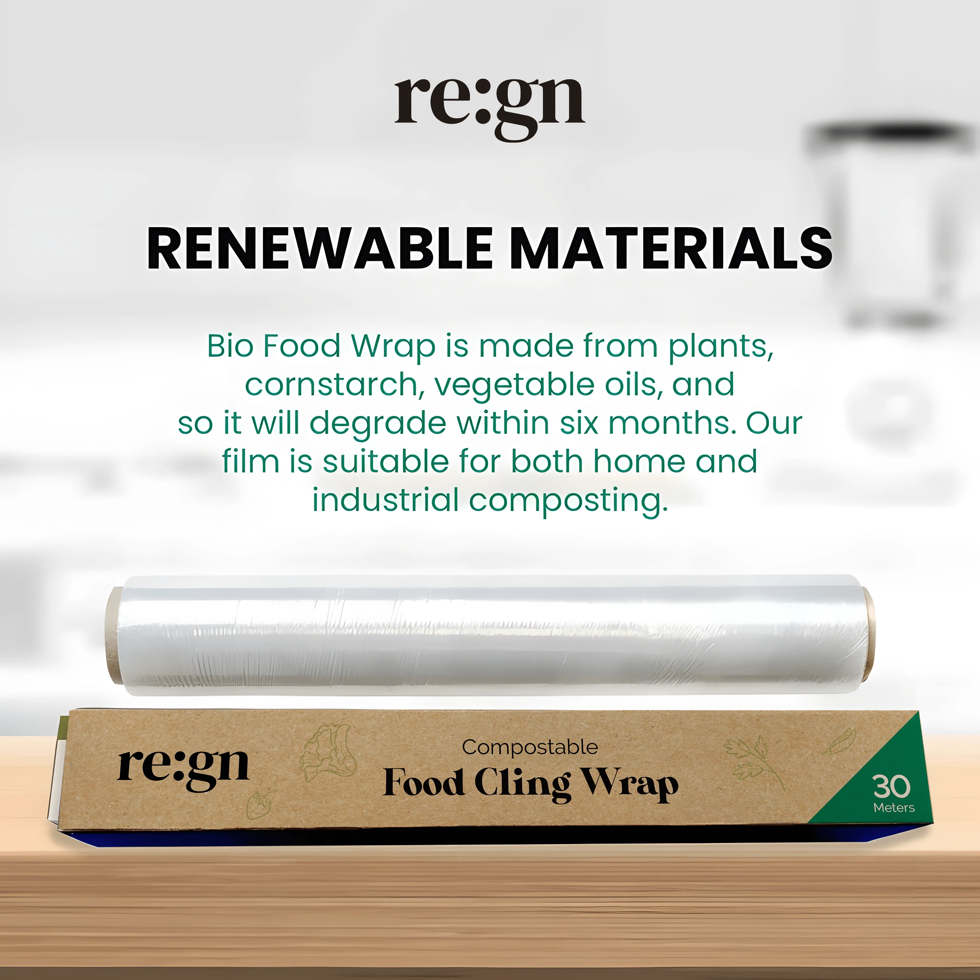 Re:gn Compostable Food Cling Wrap (Cling Film) – 5x 30m Rolls - Image 5