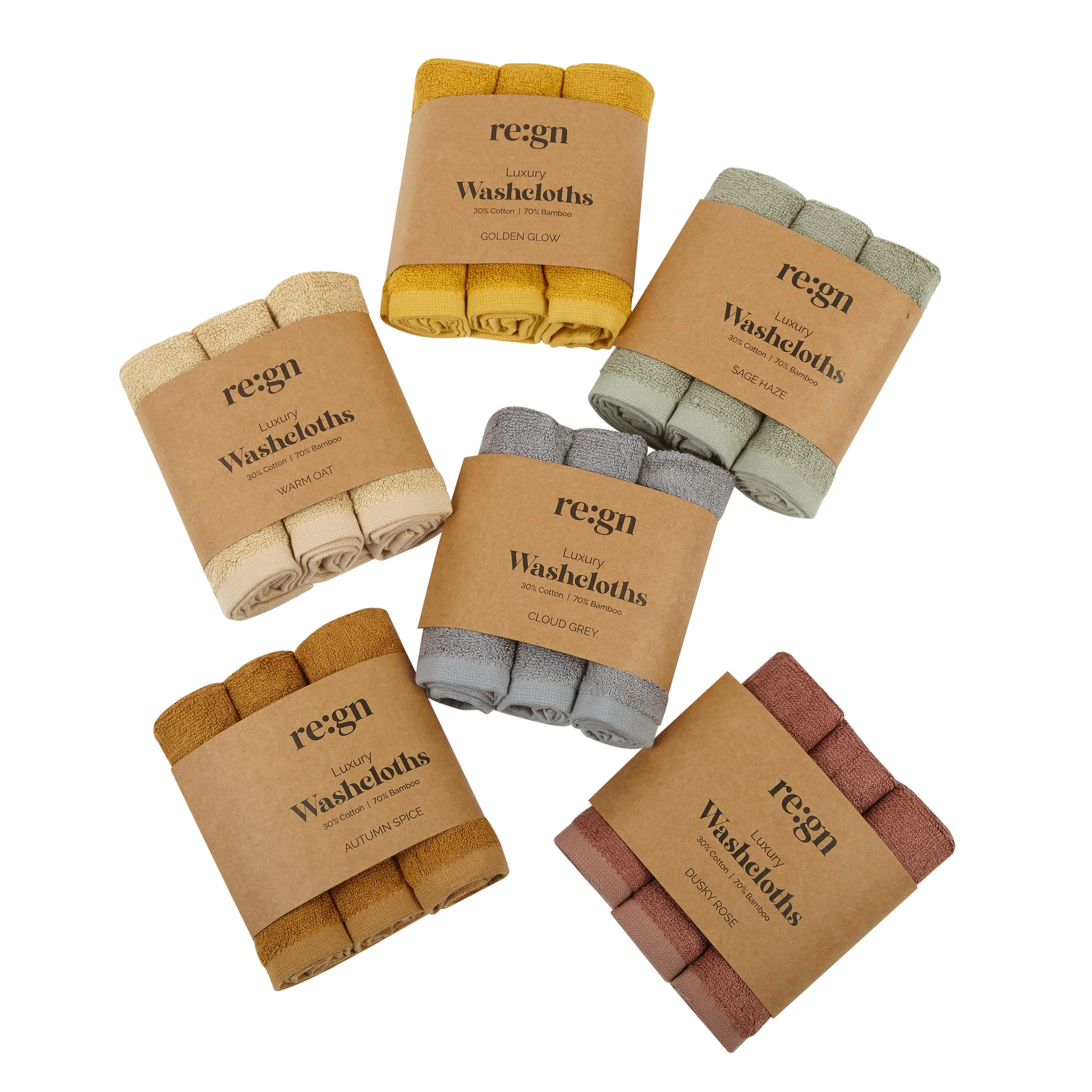 Re:gn Luxury Bamboo Face Cloths - 4 Pack Bundle – 12 Soft Face Cloths - Image 5