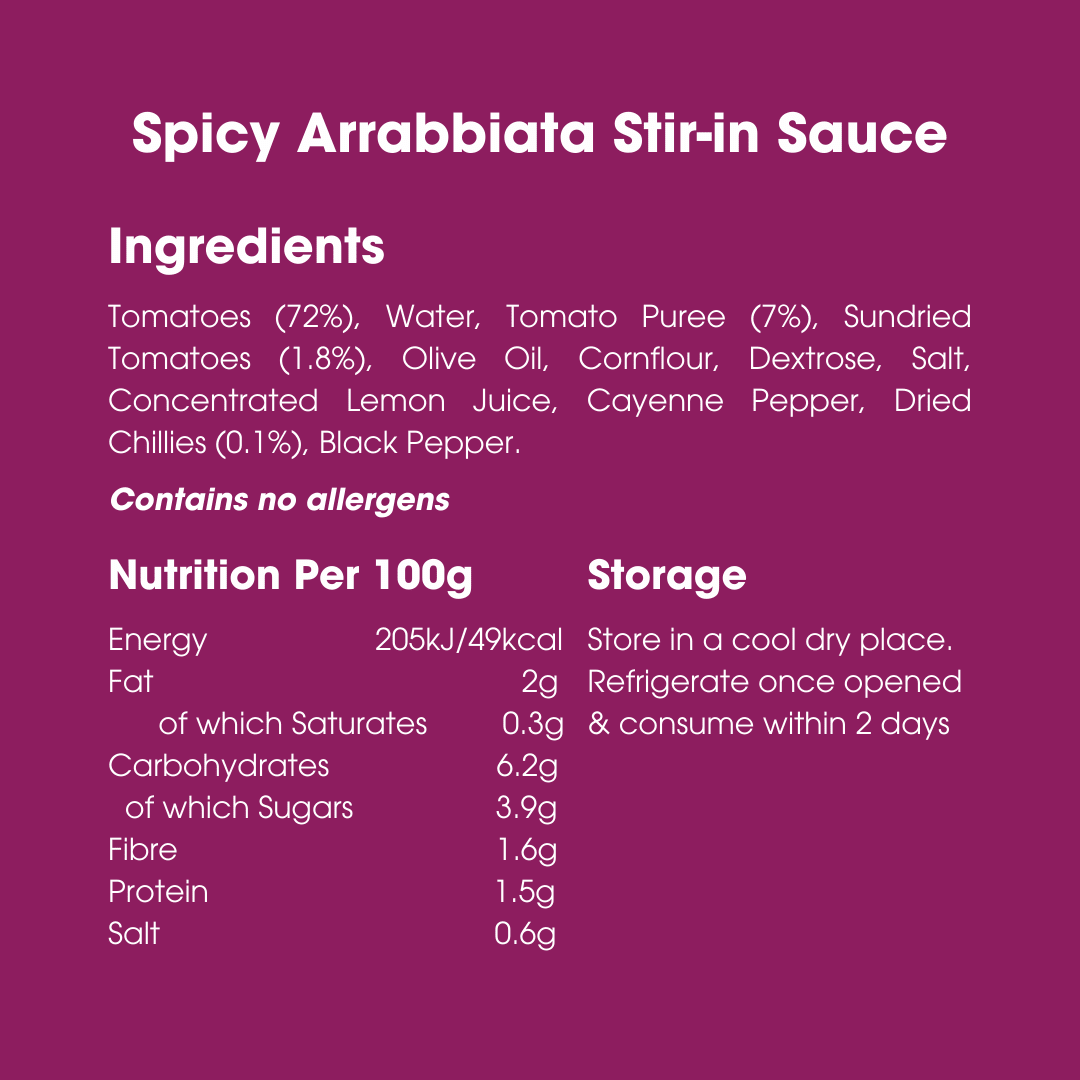Spicy Arrabbiata Stir-in Sauce 260g – Low FODMAP, Gluten Free & Vegan - Image 5
